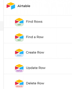 Airtable actions supported by DronaHQ