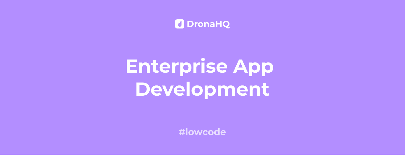 Enterprise application development with DronaHQ